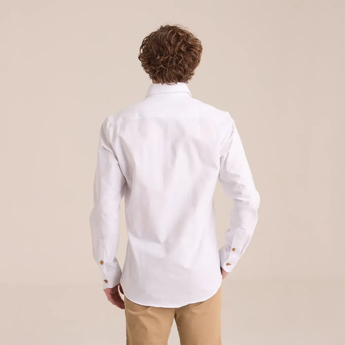 Camisa Blanca Manga Larga Para Hombre - Imagen 2
