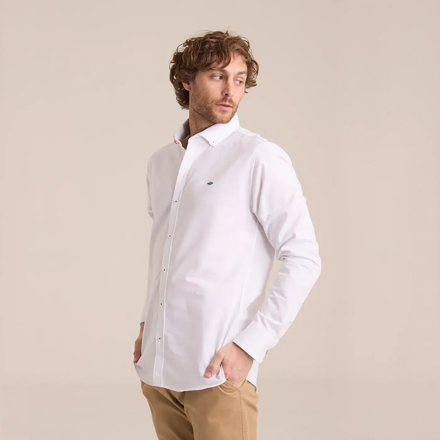Camisa Blanca Manga Larga Para Hombre - Imagen 3