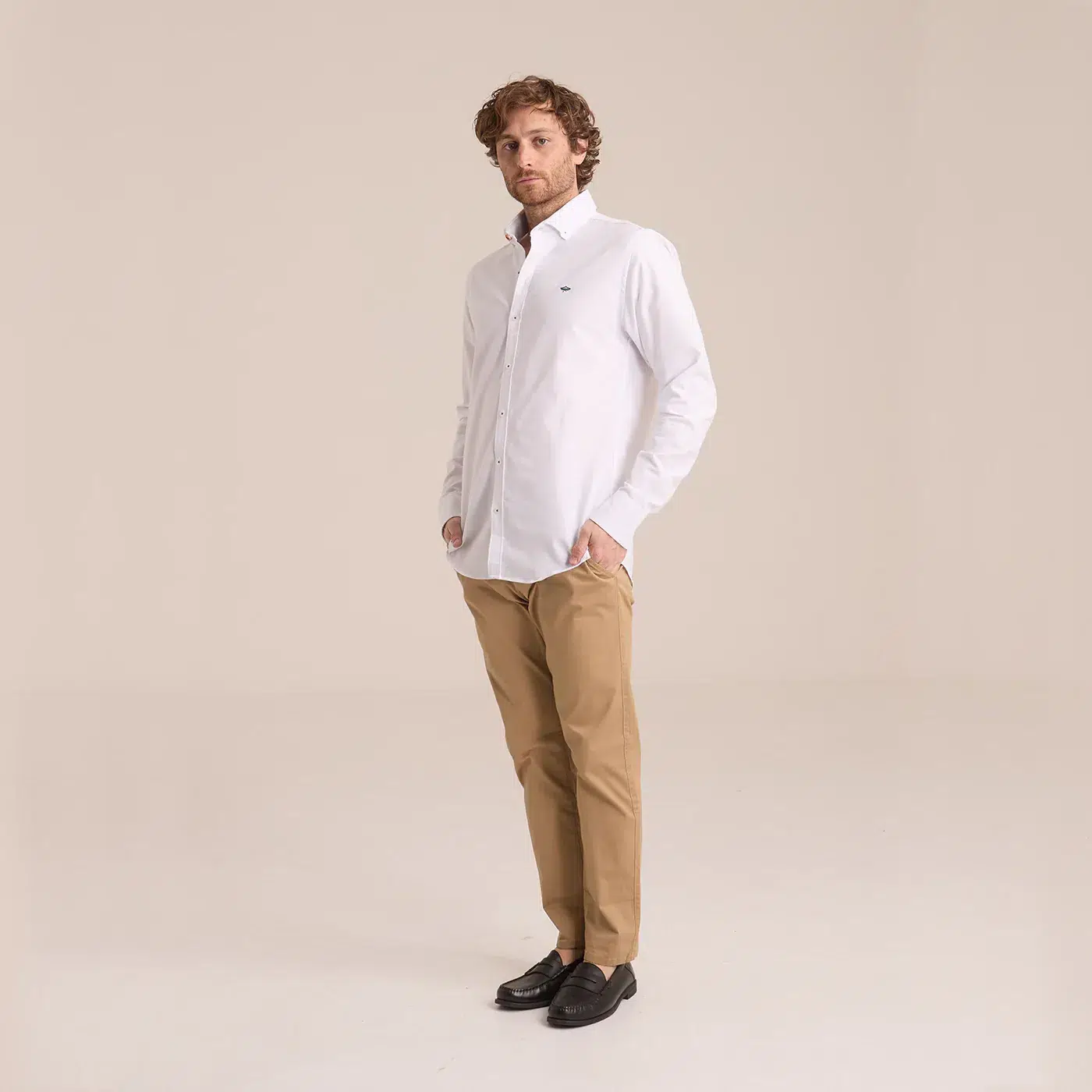 Camisa Blanca Manga Larga Para Hombre - Imagen 7