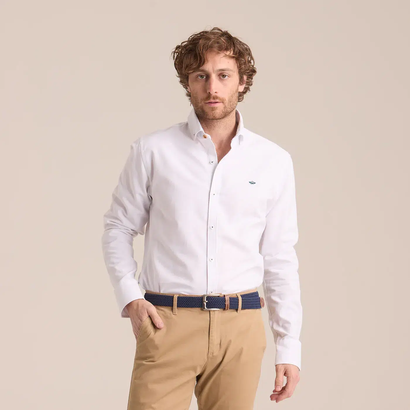 Camisa Blanca Manga Larga Para Hombre - Imagen 9
