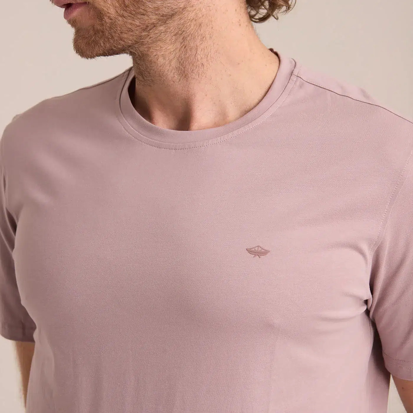 Playera Básica Porto Blanco de Hombre Café Claro Cuello Redondo - Imagen 6