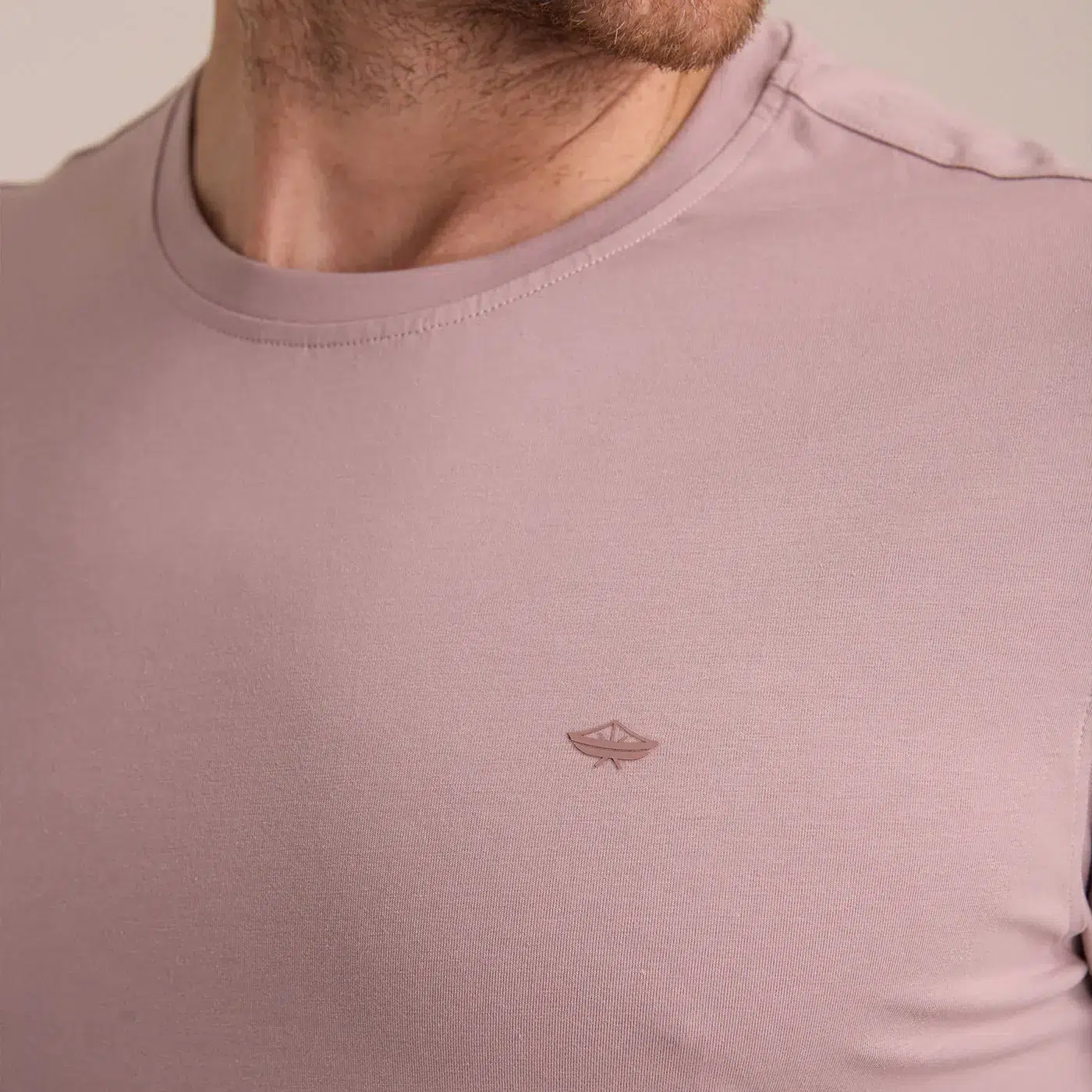 Playera Básica Porto Blanco de Hombre Café Claro Cuello Redondo - Imagen 7