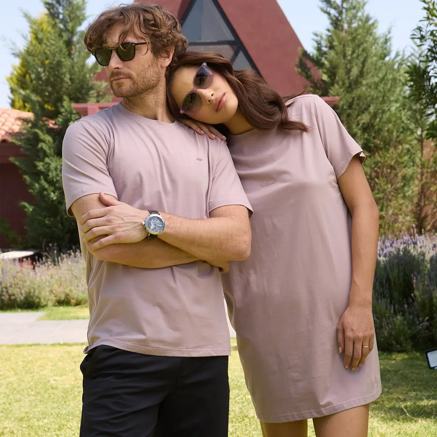 Playera Básica Porto Blanco de Hombre Café Claro Cuello Redondo - Imagen 9