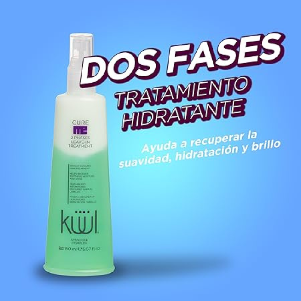 Tratamiento KÜÜL - Cure Me Hidratante 2 Fases 300 ml, para Cabello Maltratado, Devuelve Suavidad y Brillo (copia) - Imagen 2