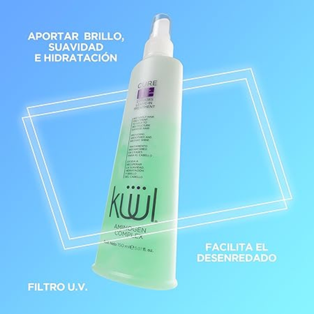Tratamiento KÜÜL - Cure Me Hidratante 2 Fases 300 ml, para Cabello Maltratado, Devuelve Suavidad y Brillo (copia) - Imagen 3
