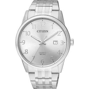 Reloj CITIZEN® para caballero con movimiento de cuarzo. Luce una caja y brazalete de acero inoxidable plateado