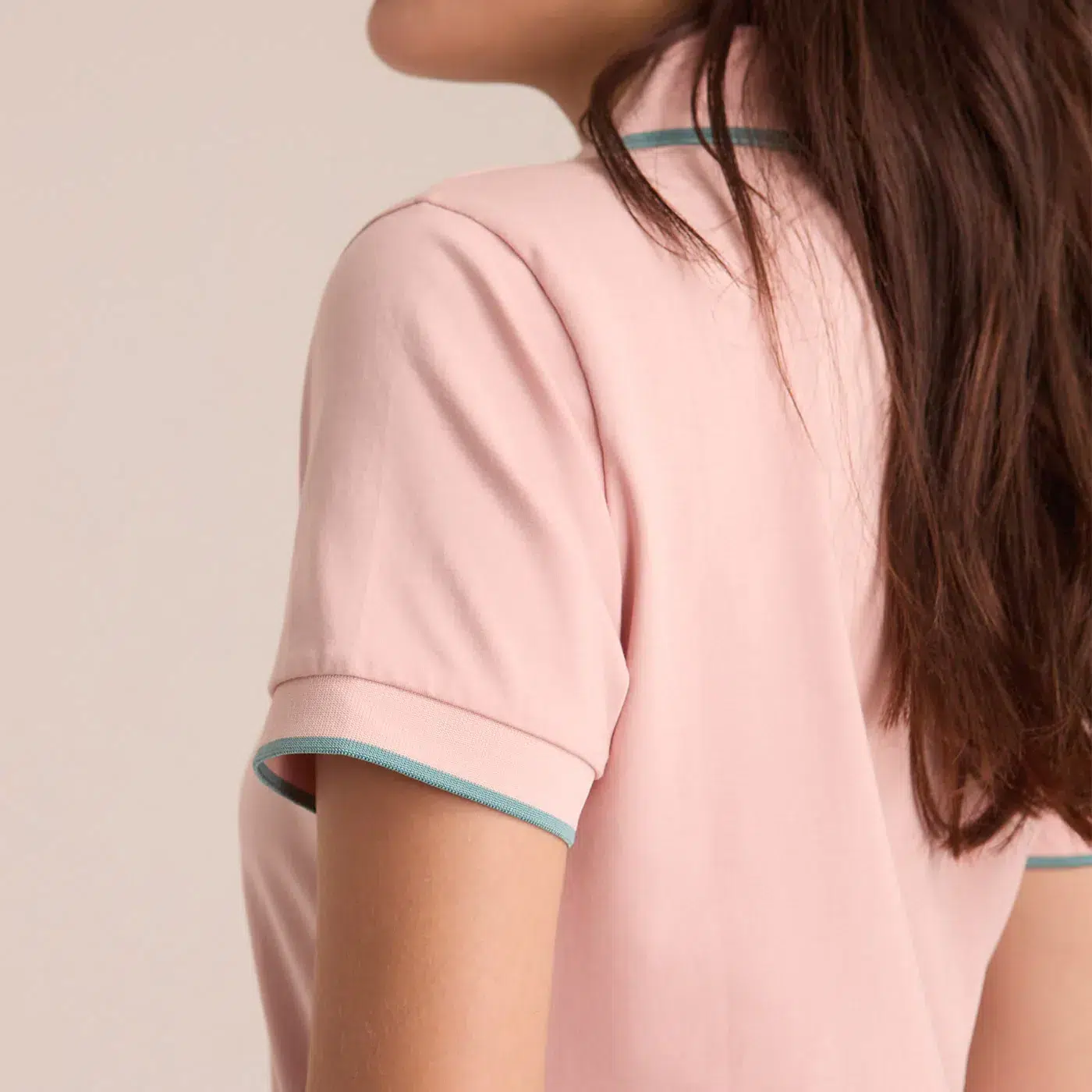 Vestido Polo Rosa Con Ribetes a Contraste Dama Algodón - Imagen 5