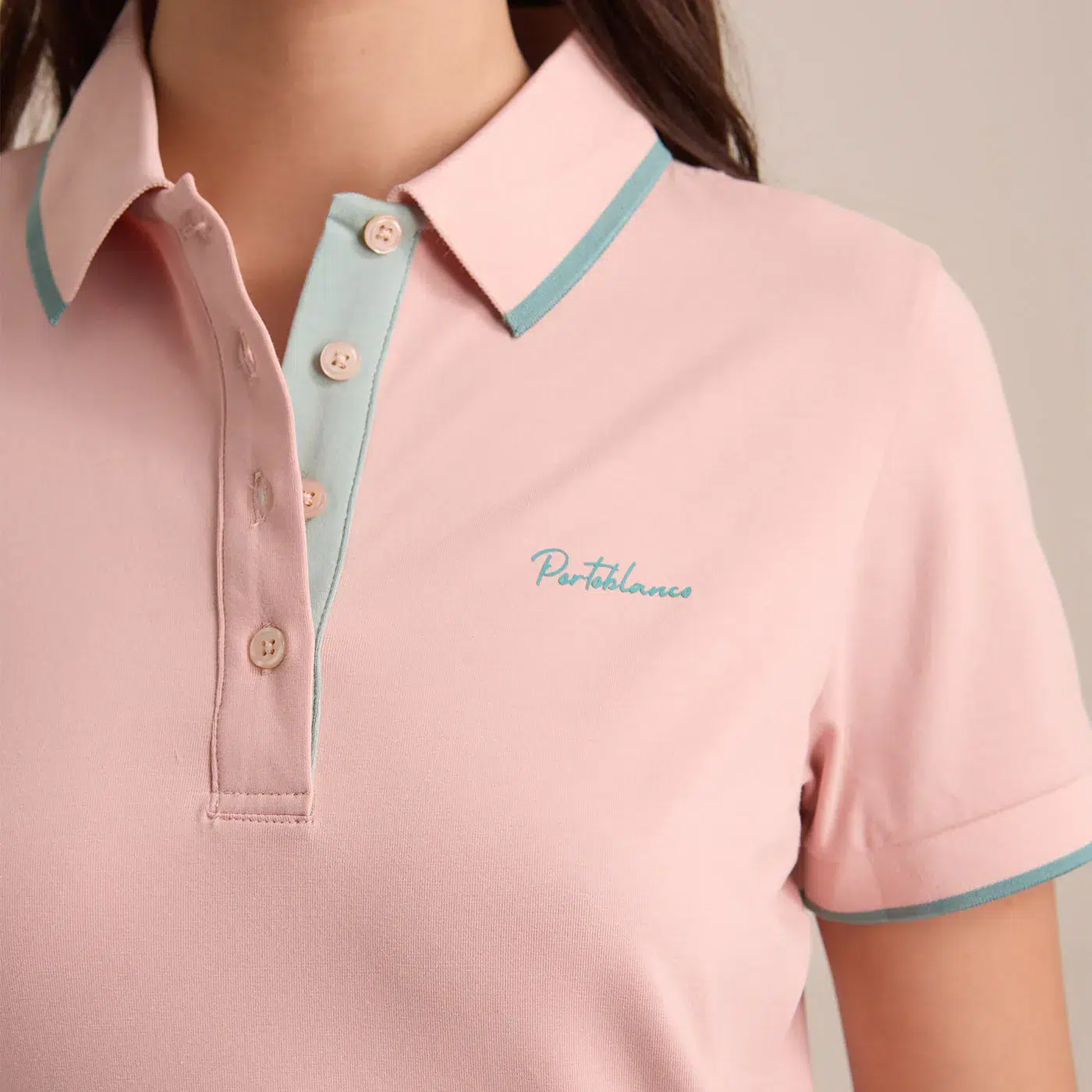 Vestido Polo Rosa Con Ribetes a Contraste Dama Algodón - Imagen 6