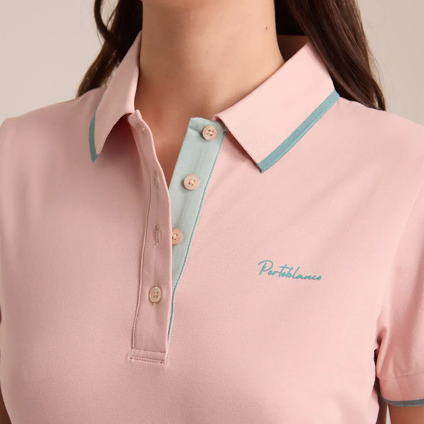 Vestido Polo Rosa Con Ribetes a Contraste Dama Algodón - Imagen 7