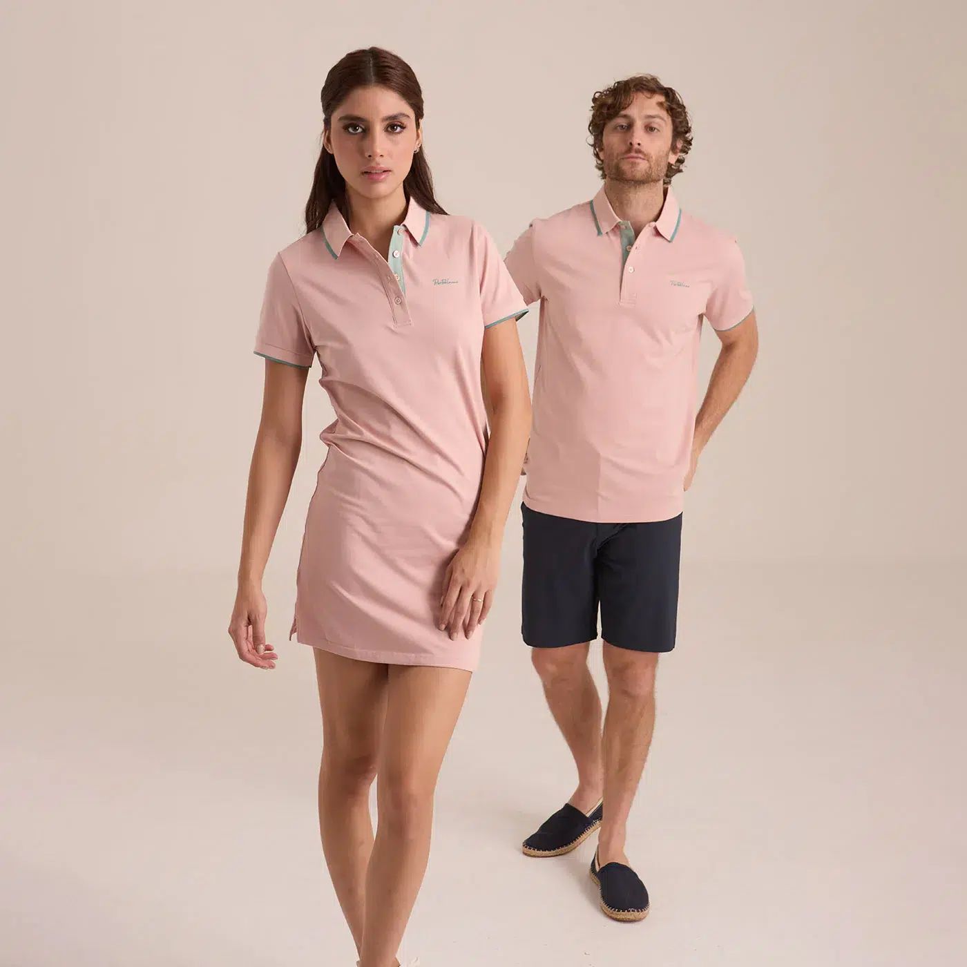 Vestido Polo Rosa Con Ribetes a Contraste Dama Algodón - Imagen 8