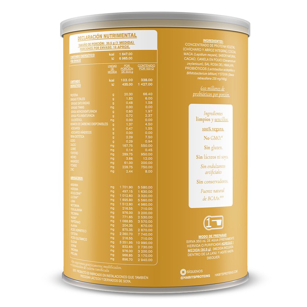 Habits Protein Probiotic Maca Cacao - 488g - Imagen 2