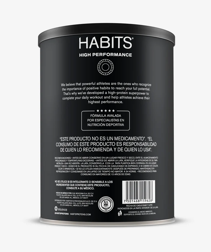 Habits Protein Vanilla High Performance - 1078g - Imagen 3