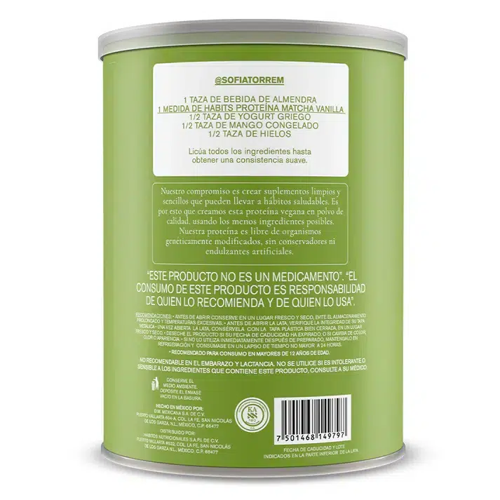 Habits Protein Probiotic Matcha Vanilla - 488g - Imagen 3