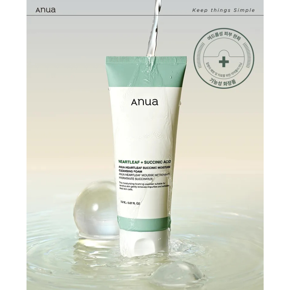 Anua Heartleaf + Succinic Acid Moisture Cleansing Foam 150 ml - Imagen 2