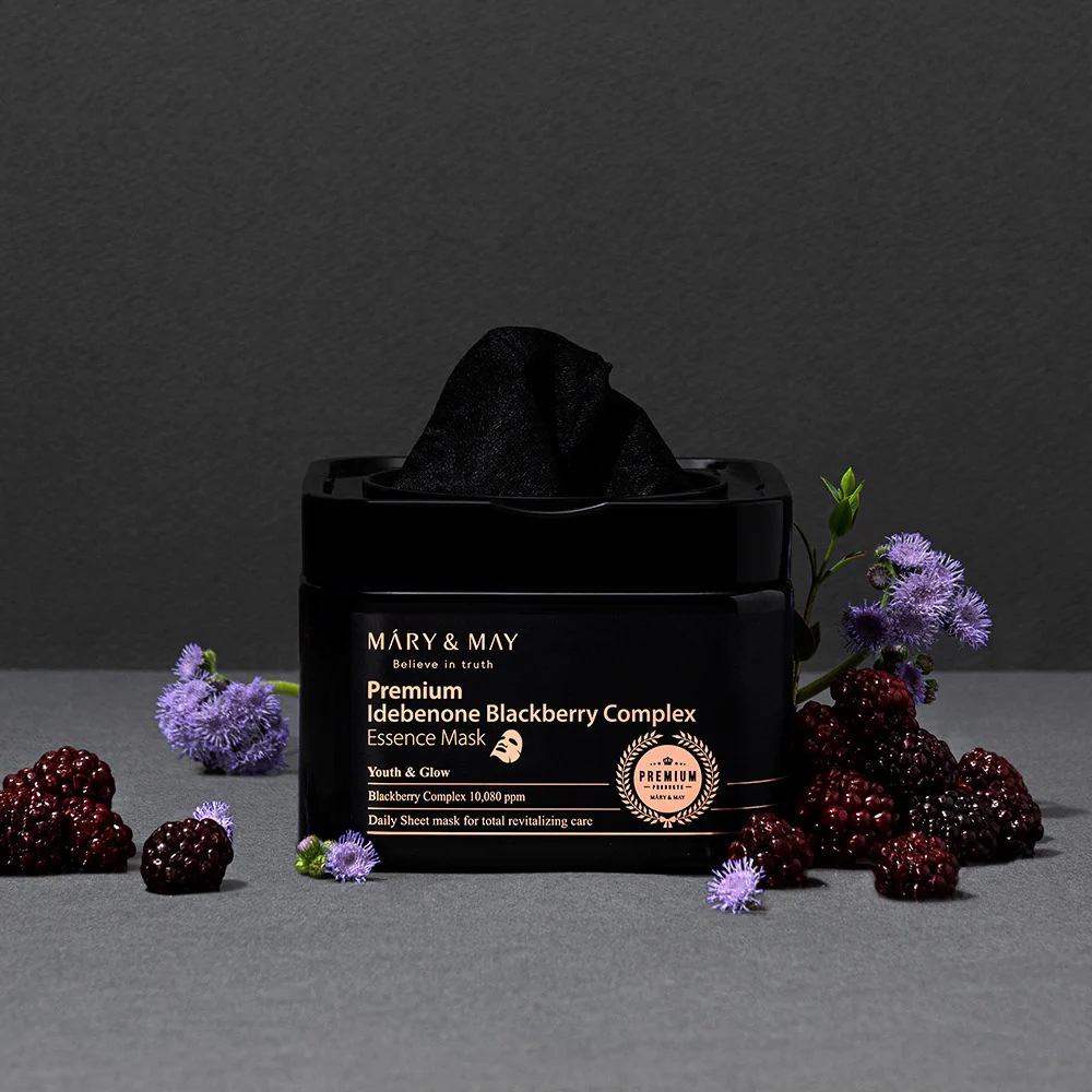 Mary&May Premium Idebenone Blackberry Complex Essence Mask 20 pza - Imagen 2