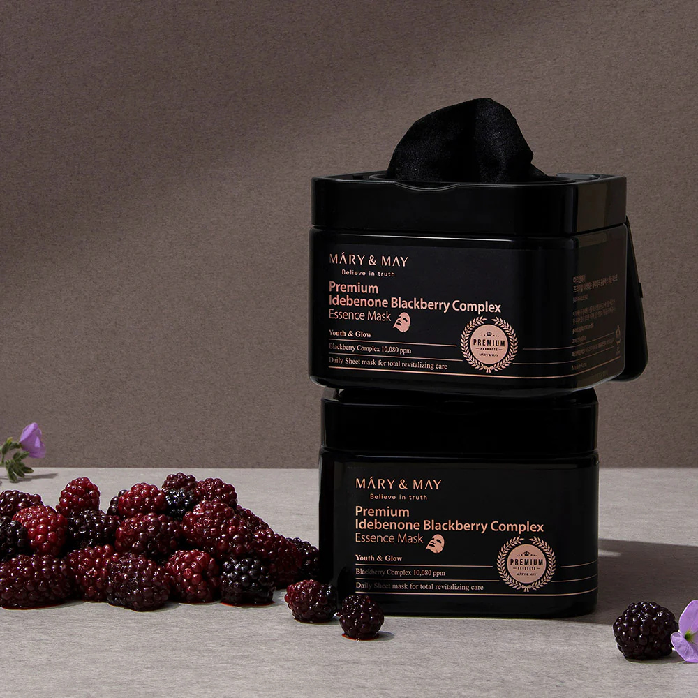 Mary&May Premium Idebenone Blackberry Complex Essence Mask 20 pza - Imagen 4