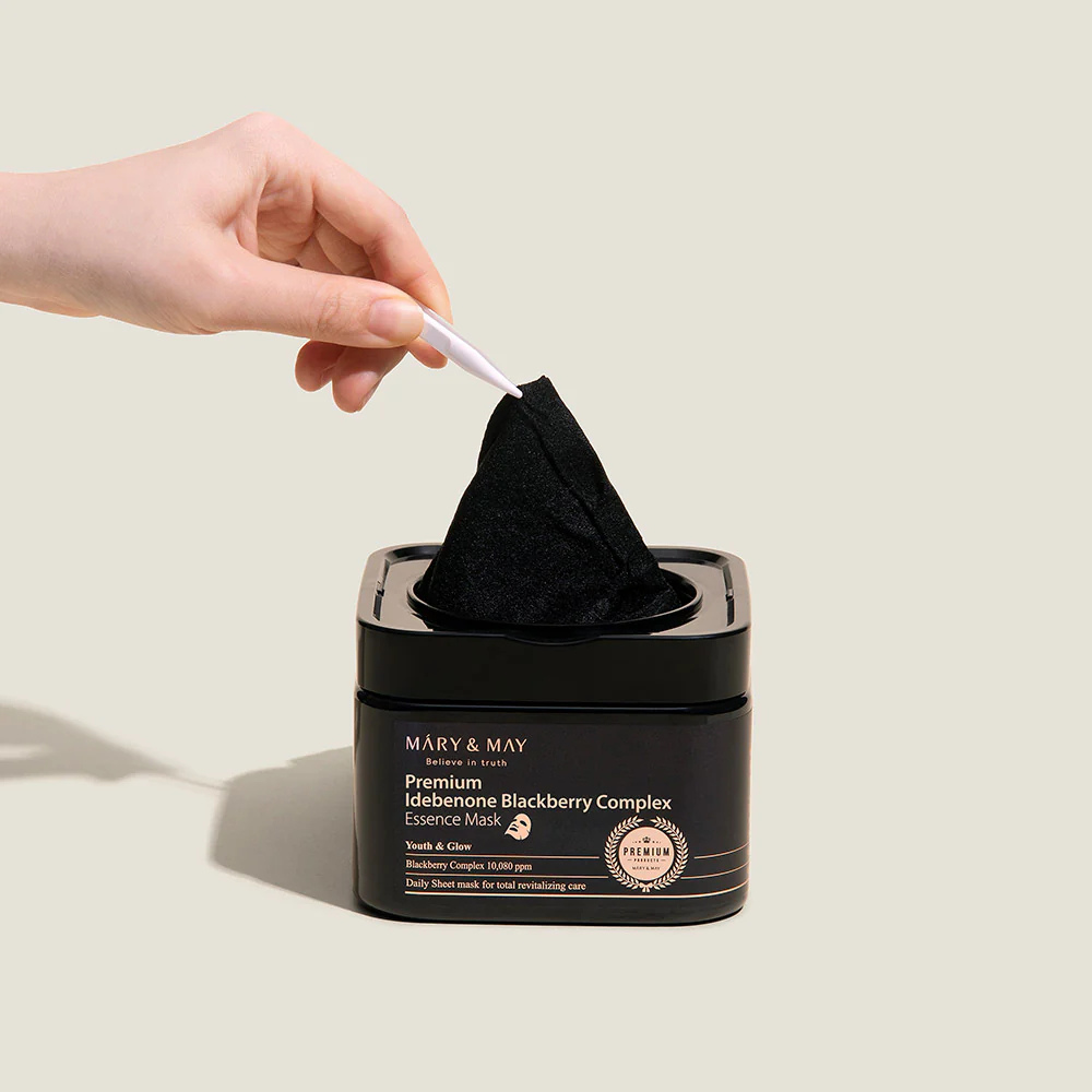Mary&May Premium Idebenone Blackberry Complex Essence Mask 20 pza - Imagen 6