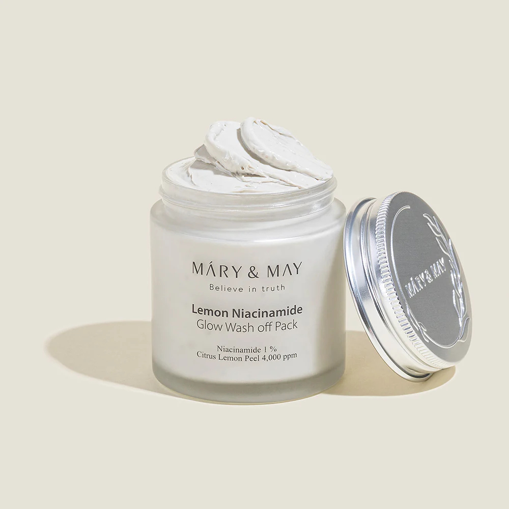 Mary&May Vegan Lemon Niacinamide Glow Wash off Pack 125 gr - Imagen 2