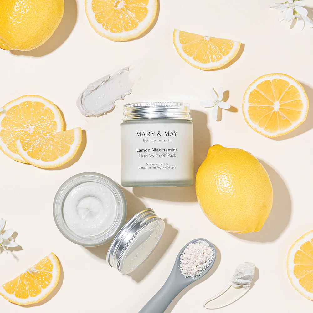 Mary&May Vegan Lemon Niacinamide Glow Wash off Pack 125 gr - Imagen 5